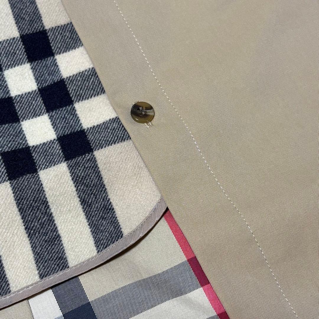 バーバリーロンドン メガチェックライナー付き ハニーべージュトレンチコート L