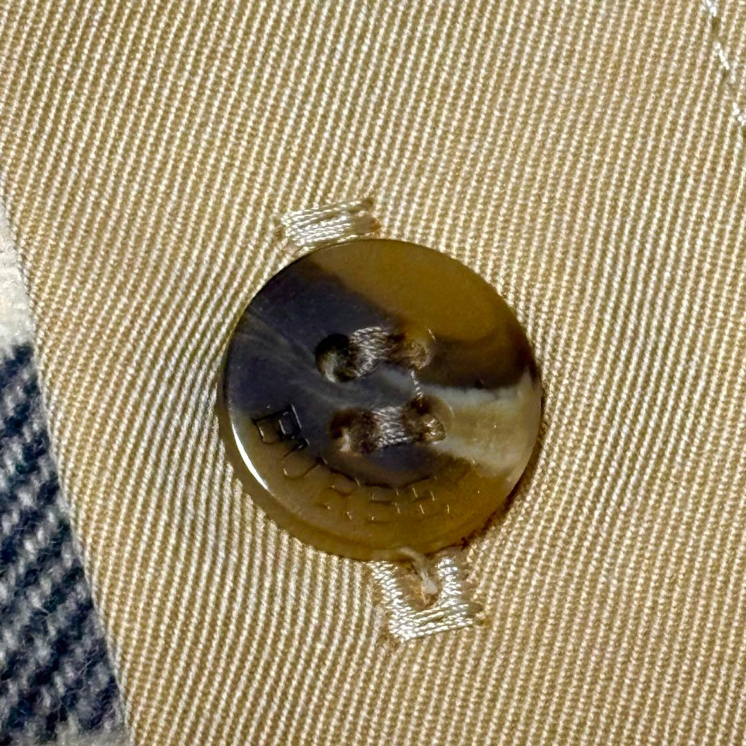 バーバリーロンドン メガチェックライナー付き ハニーべージュトレンチコート L