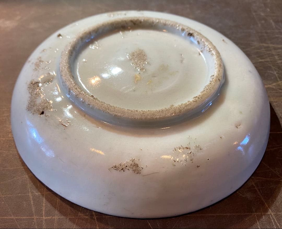 中国汕頭・スワトウ染付絵皿　鑑賞台付 沈船品・ヴィンテージ　レア ・台湾茶器