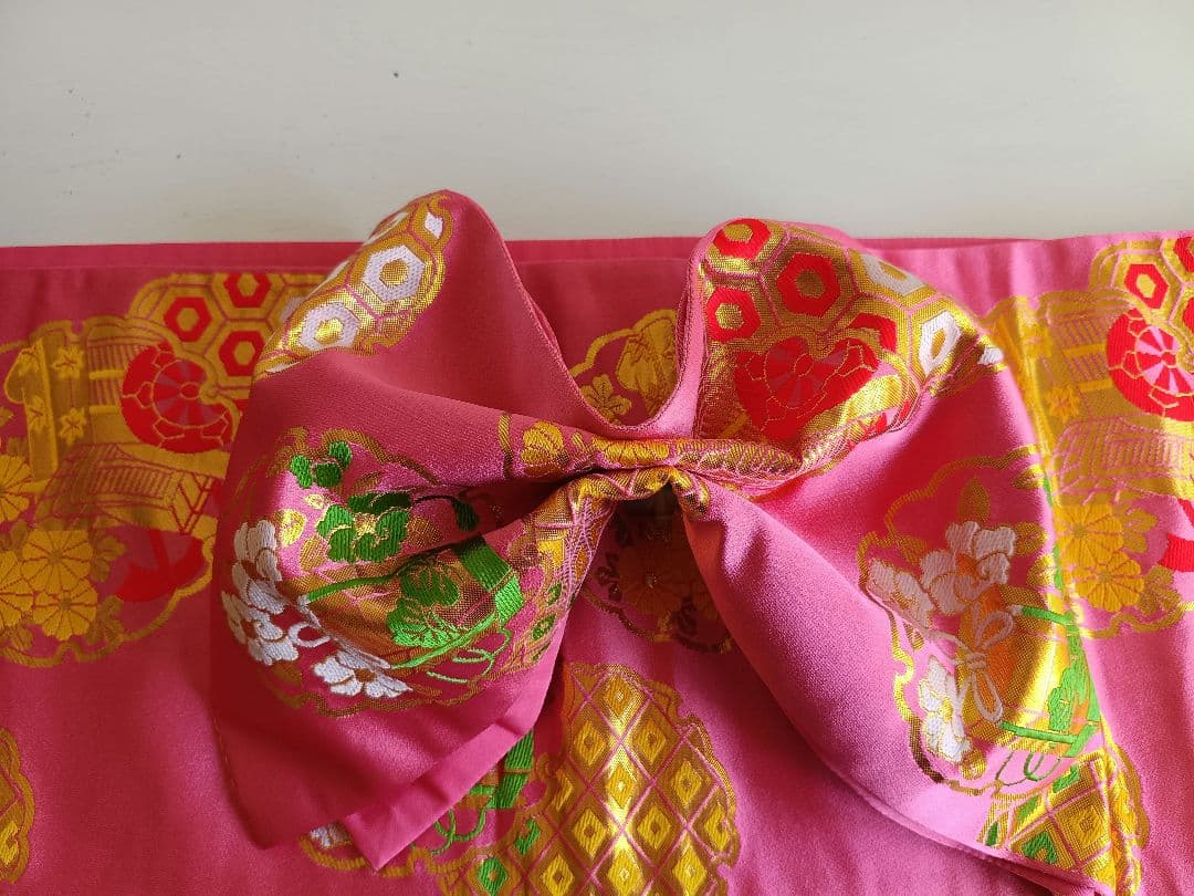 子供　女の子　ジュニア用袋帯　七五三　ピンク