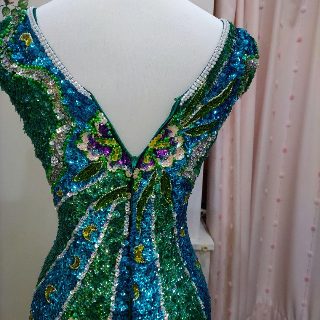 超豪華な総スパンコール　マーメイド　ロングドレス　発送会　イベント　ダンス