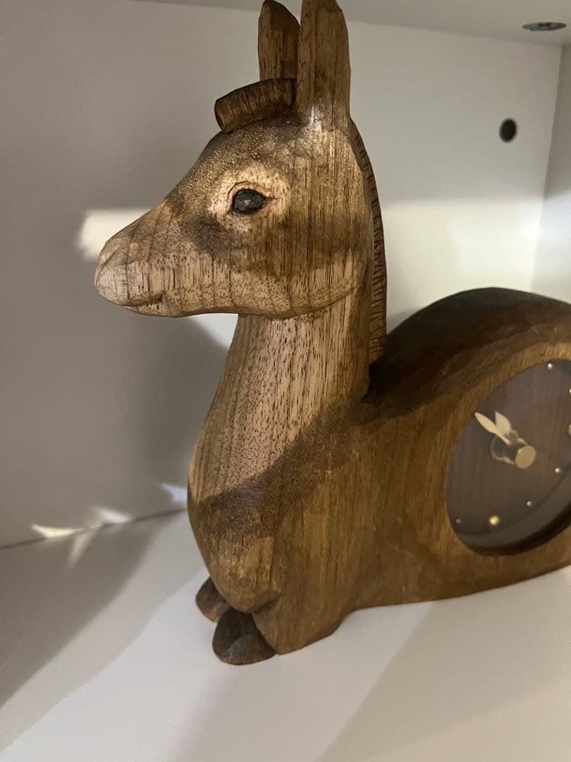 kiyata キヤタ　ロバ　置き時計　木製馬型置時計