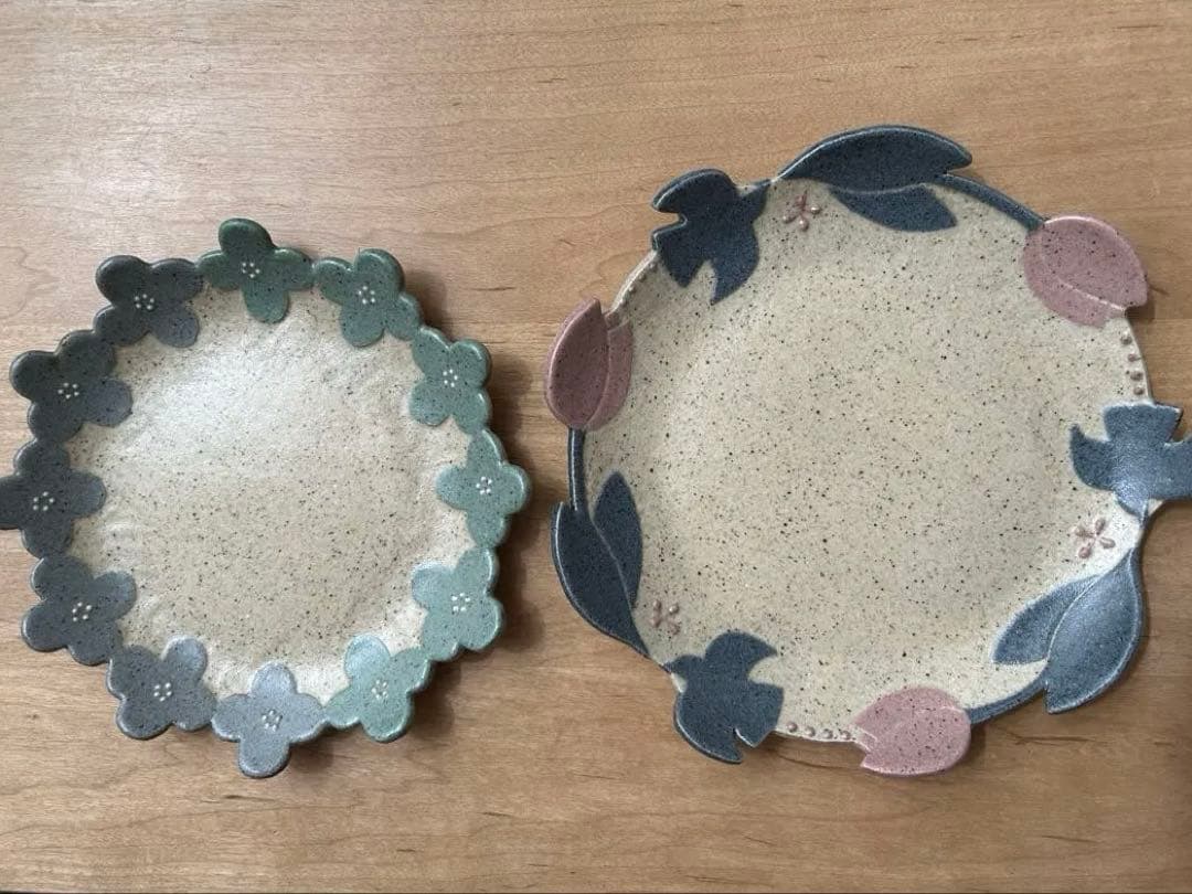 苔色工房　プレート　2枚セット　作家　陶芸　田中遼馬