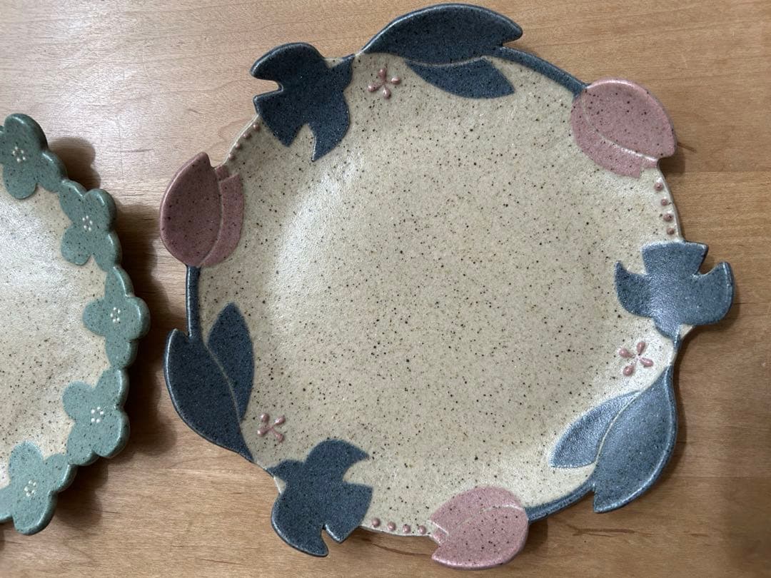 苔色工房　プレート　2枚セット　作家　陶芸　田中遼馬