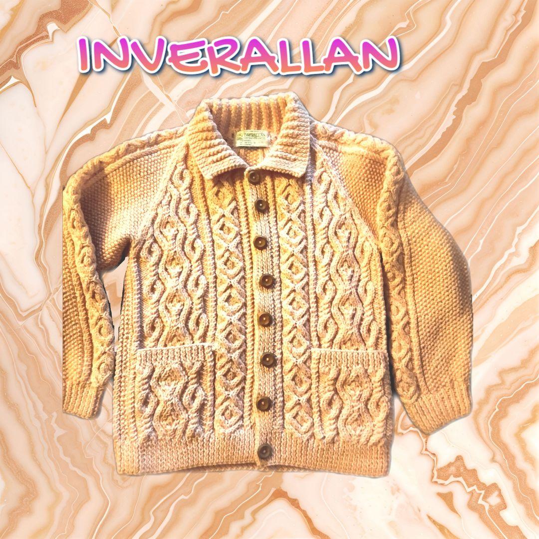 INVERALLAN インバーアラン 3aカーディガン 希少色ペールピンク