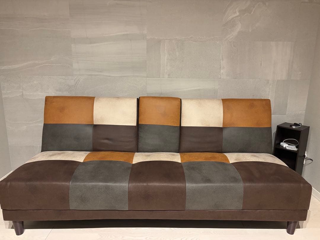 【超美品】パッチワークデザインソファベット