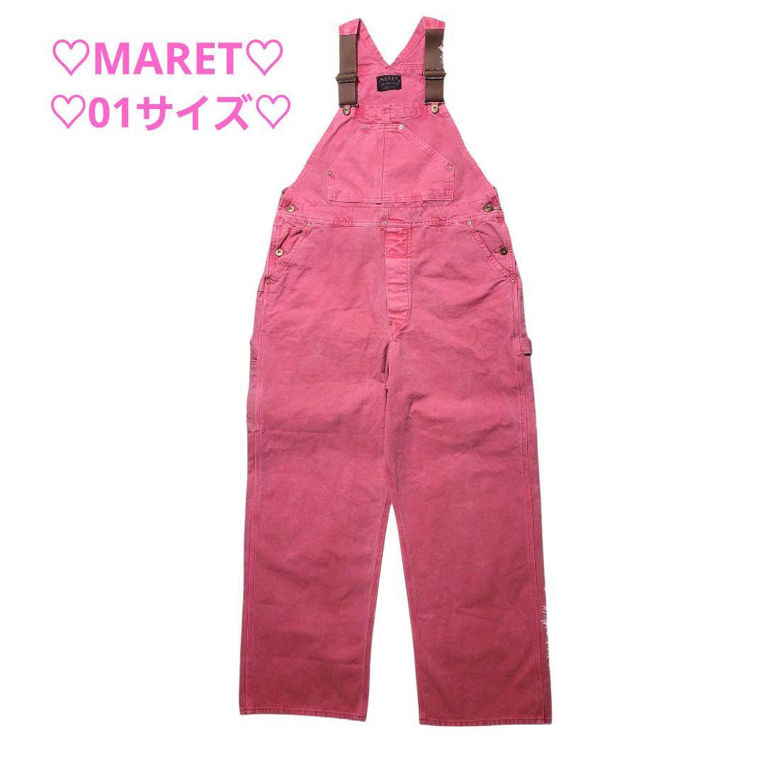 MARET マレ♡オーガニックダックワークONワークオーバーオール ピンク