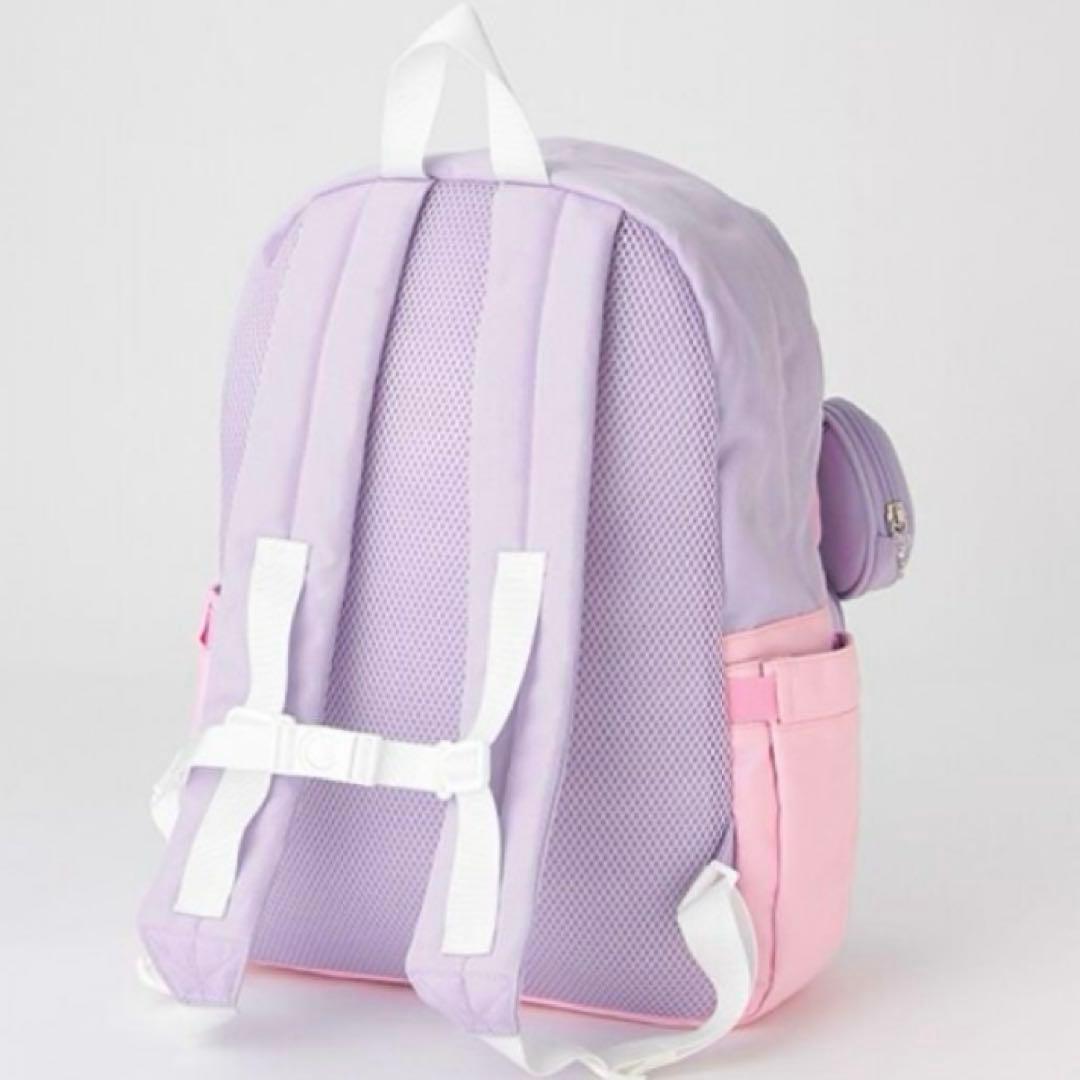 メゾピアノ ポーチつき　マルチカラーナイロンリュック　大