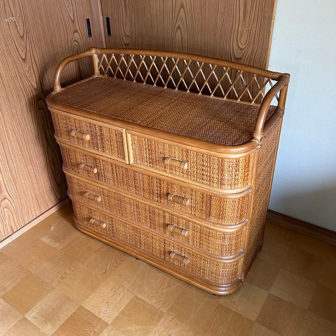 ラタン　籐　キャビネット　箪笥