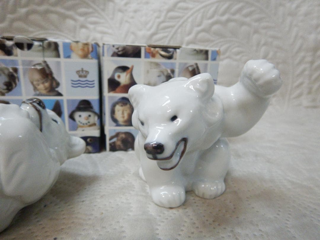 ロイヤルコペンハーゲン　陶器　白くま　白クマ　白熊　置物　3体　セット