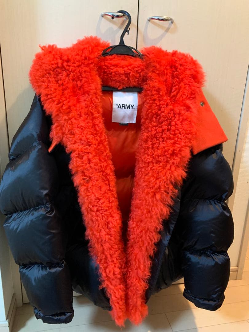 1/18迄セールYVES SALOMON/イヴ サロモンファー付きダウン新品同様