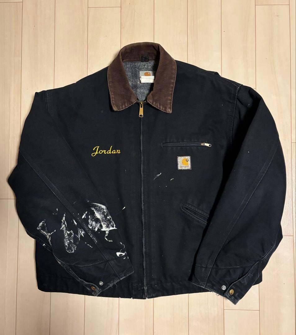 【希少】Carhartt ブラックジャケット Jordan刺繍USA製