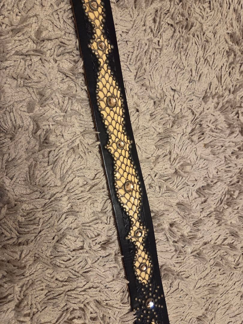 週末お値下げ！本革ヘビ革　スタッズベルト　レザー　ピーナッツ　アメカジ　HTC風