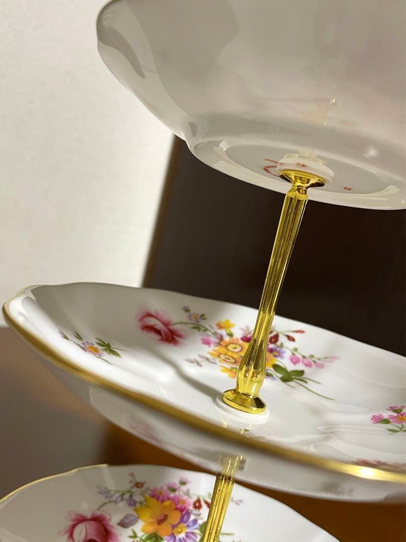 レア ロイヤルクラウンダービー ポジー ケーキスタンド ＊ 3段 アフタヌーン