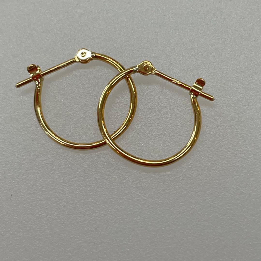 K18 ピアス　　フープピアス　　1.3cm