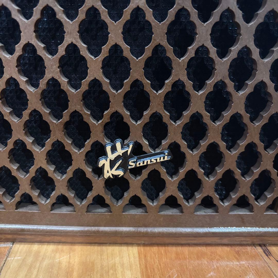 【名機】Sansui SP-10 ビンテージスピーカー 格子グリル 木製 美品