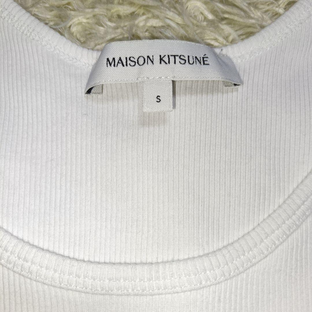 【未使用級】メゾンキツネ BABY FOX 刺繍 リブ編み タンクトップ S