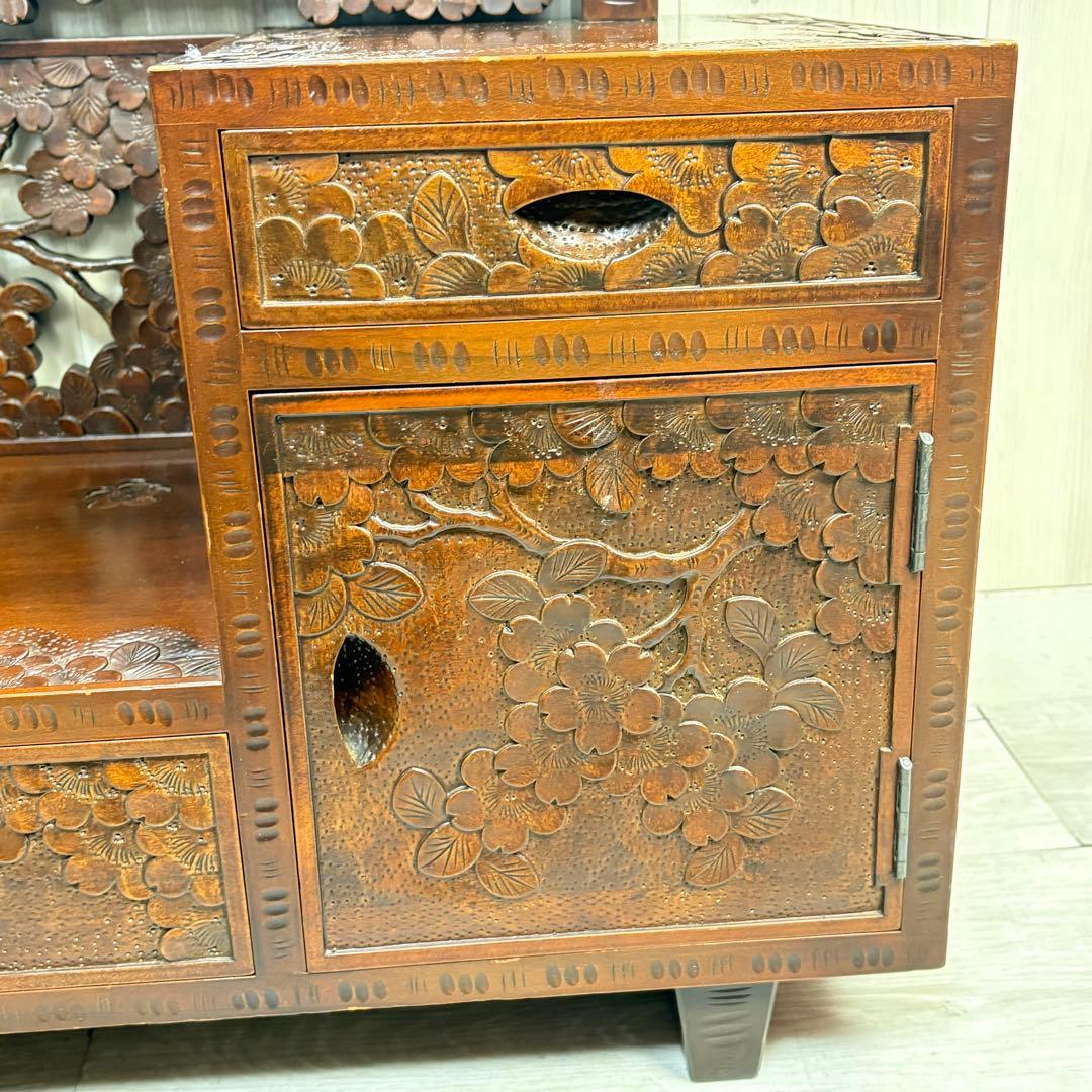 【元祖 軽井沢彫】軽井沢彫 鏡台　桜 さくら彫刻 大阪屋家具店　ドレッサー