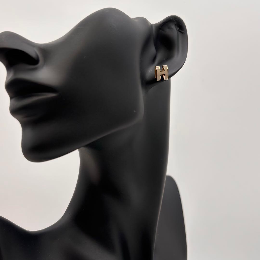 【美品】HERMES エルメス マロングラッセ ミニポップH ピアス ゴールド