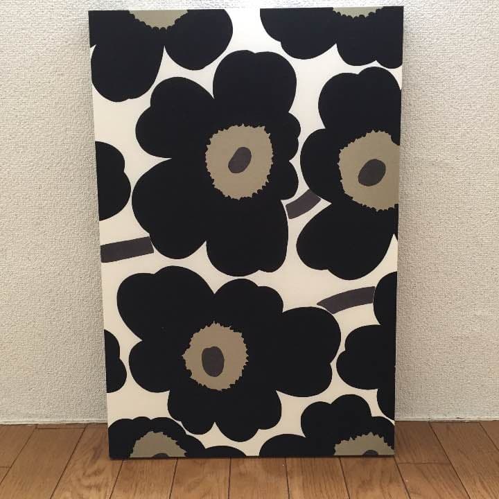 マリメッコ ファブリックボード(花柄・黒)