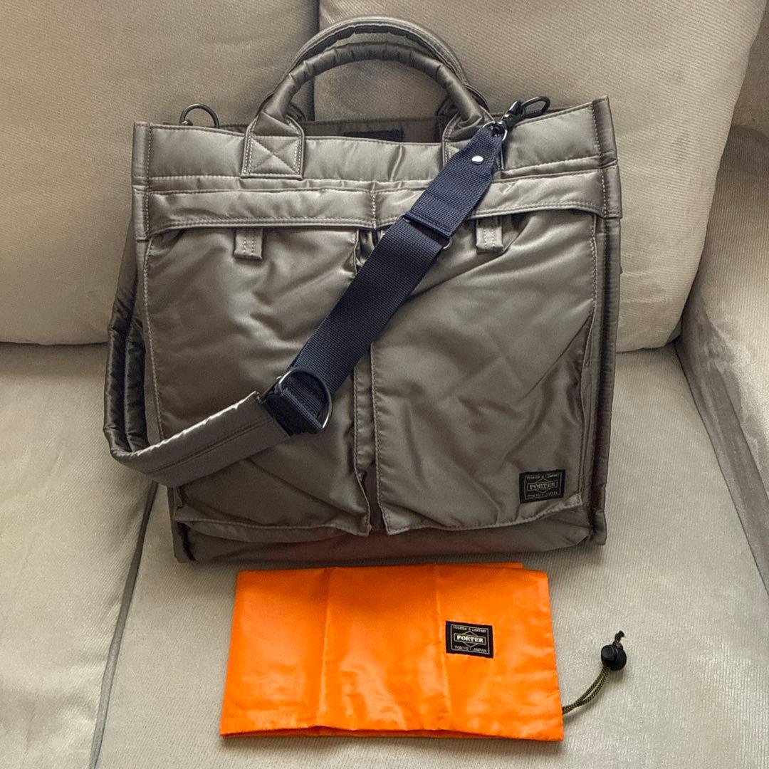 ★超美品★ ポーター PXタンカー 2WAY トートバッグ シルバーグレー L