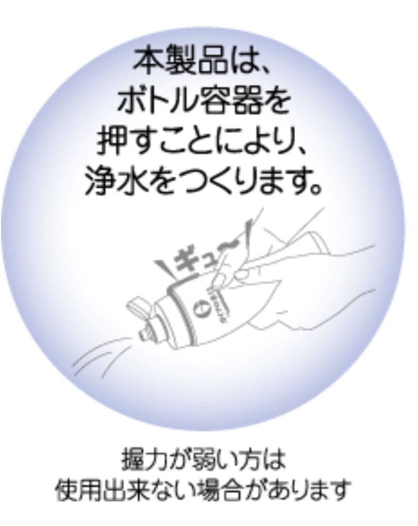 【新品】 ガイアの水135 ガイアライトボトル｜携帯浄水器 プッシュ式 グリーン