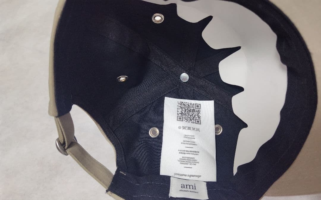 【かみじゅ】新品 ami AMI PARIS キャップ カーキ×グレージュ