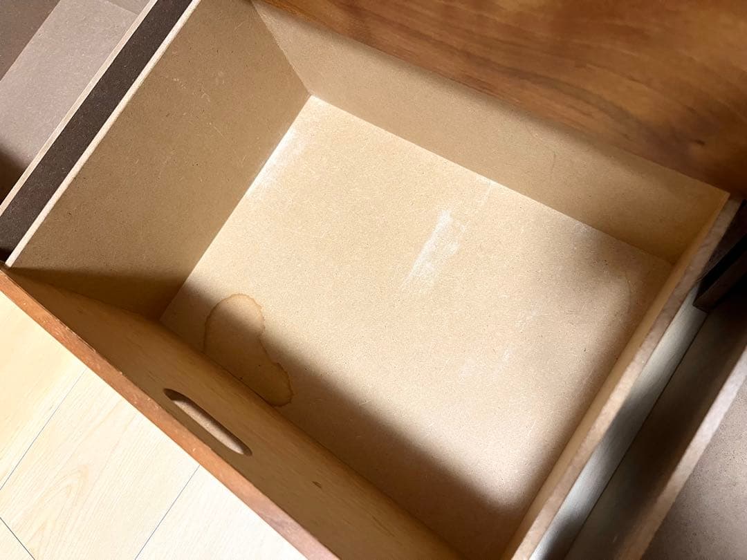 無印 スタッキングシェルフ 5×2 ウォールナット 引き出し付き