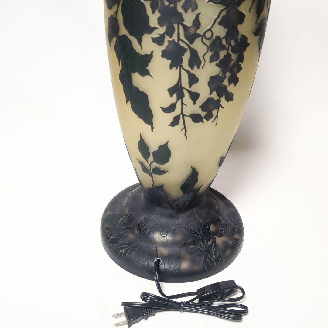 アンティーク　エミール・ガレ風ランプ　フロアスタンドランプ リーフモチーフ