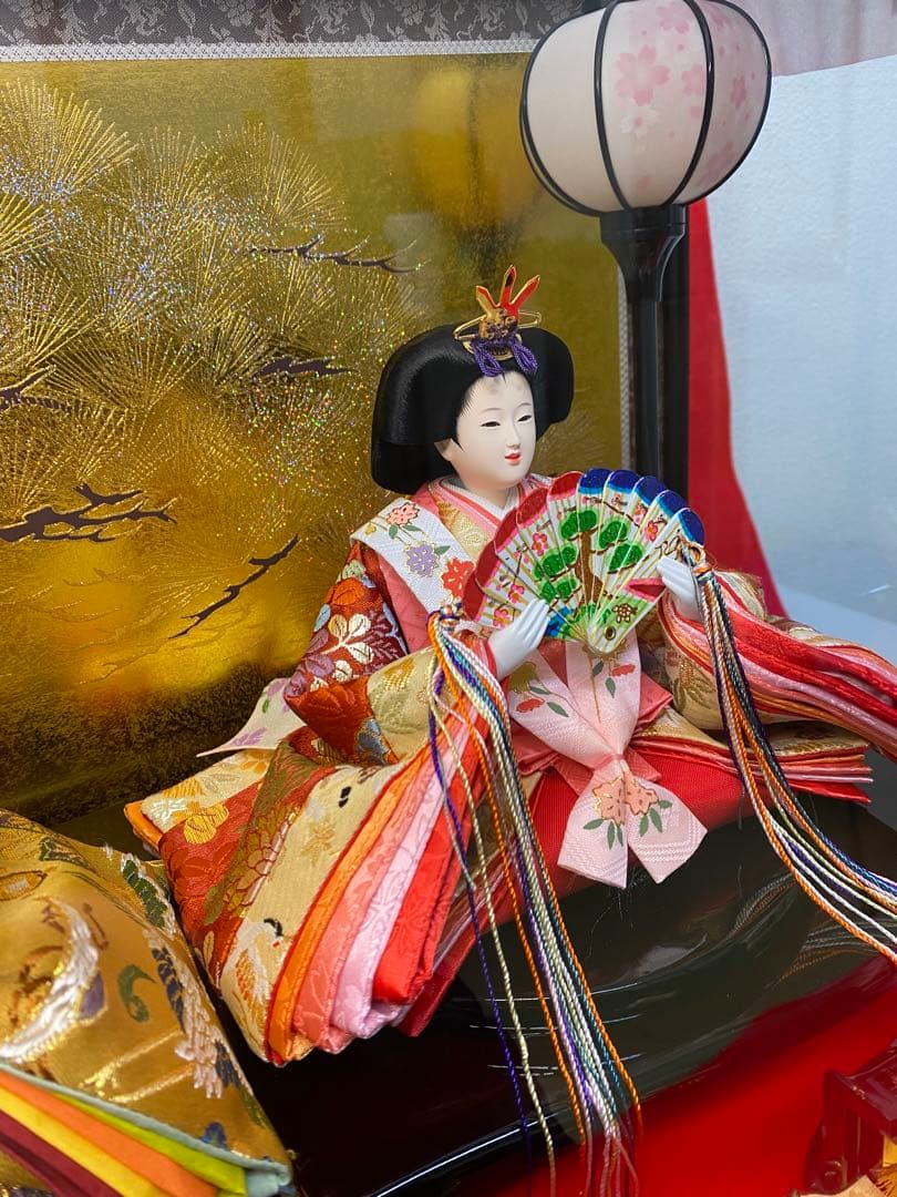 東京久月　雛人形　親王飾りアクリルケース入・間口約５６×奥行約３３×高さ約４０㎝