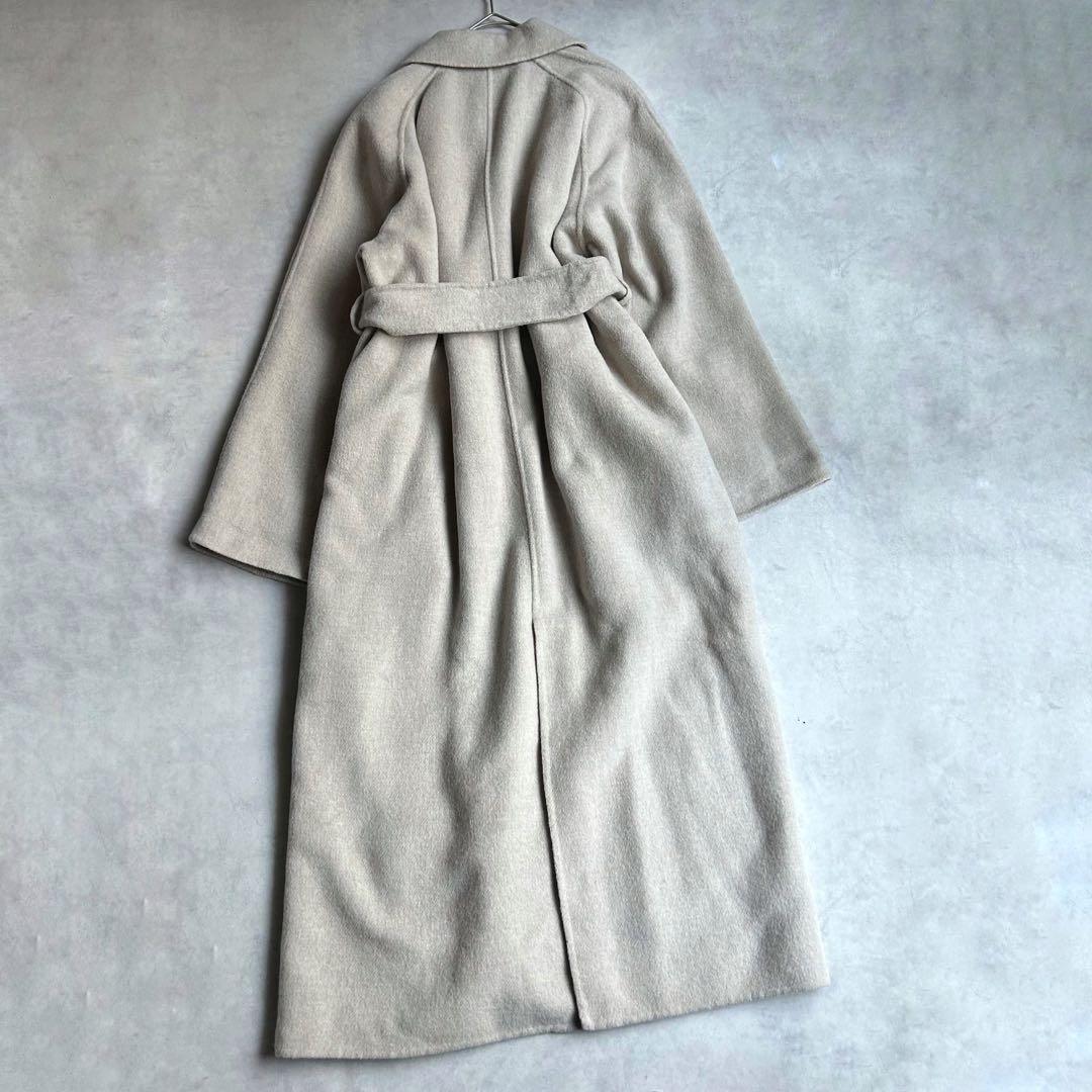 定番✨ノーク ウールリバーコート マキシ丈 ベルト Aライン ベージュ