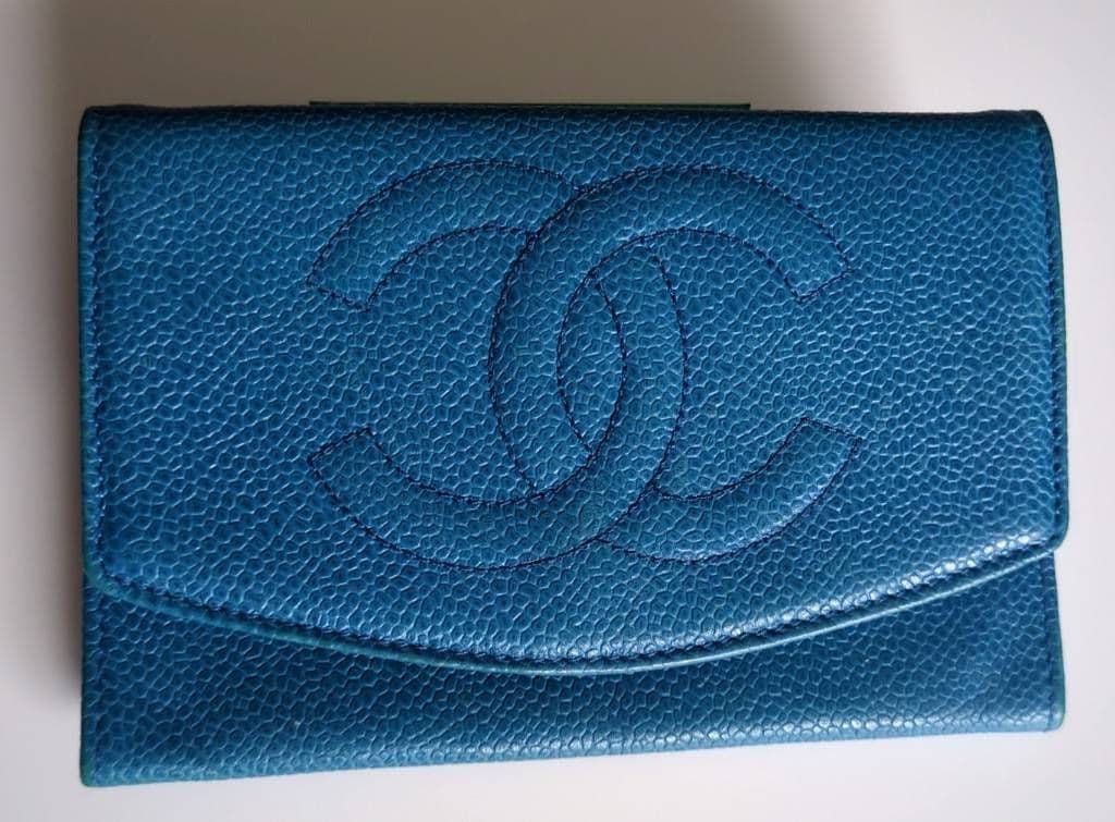 【ぴっぷ】CHANEL 青 レザー 財布
