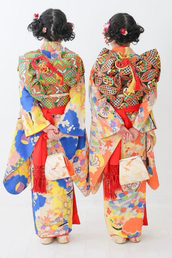 七五三 アンティーク着物 二着セット　双子　7歳