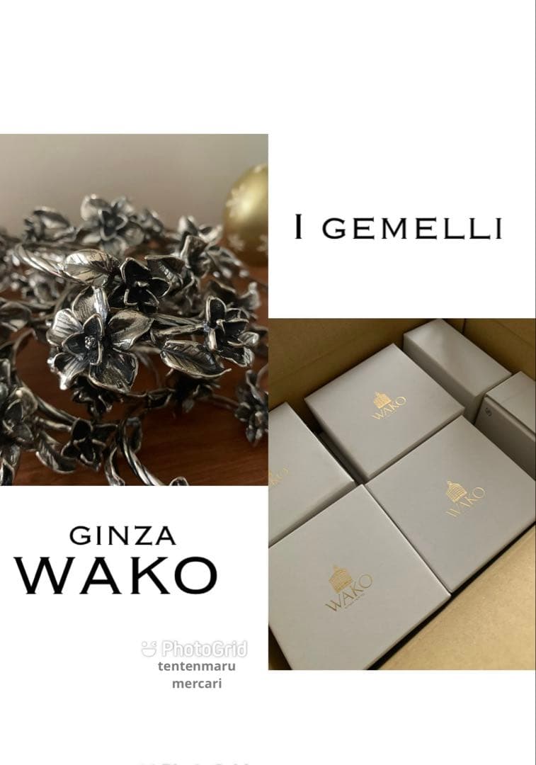 金*銀様 ☆新品☆銀座和光☆アンティーク調　SILVER800ナプキンリング☆2