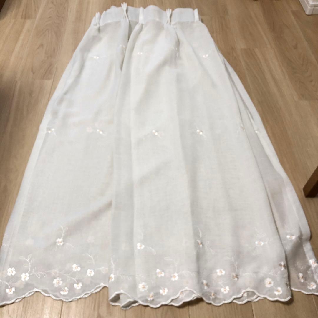 saya様ご確認用 レースカーテン 花柄刺繍 100×125㎝ 2枚組