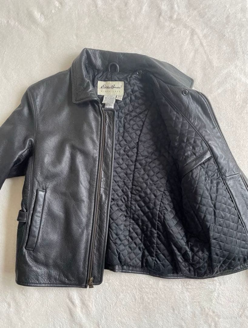 00s Eddie Bauer ジップアップレザージャケット 本革