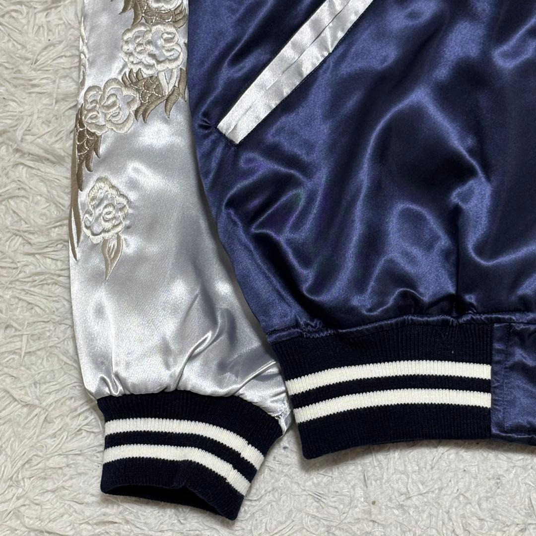 プリンス商会 55周年モデル スカジャン L ネイビー系×シルバー 刺繍 日本製