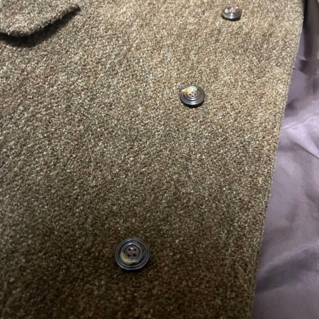 【極美品】90s ニコル セレクション ヘリンボーンロングコート ブラウン