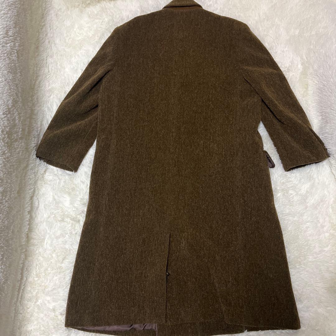 【極美品】90s ニコル セレクション ヘリンボーンロングコート ブラウン
