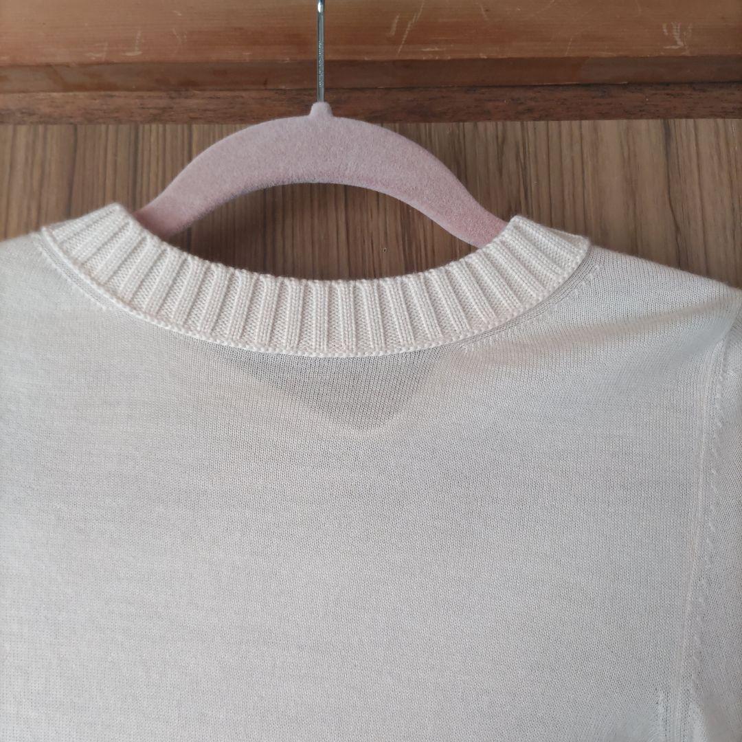 美品 モンクレール レディース ニット 切り返し クリーム サイズ XS