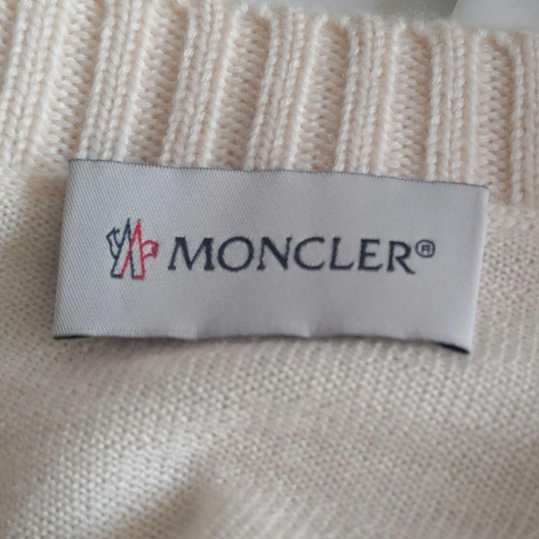 美品 モンクレール レディース ニット 切り返し クリーム サイズ XS