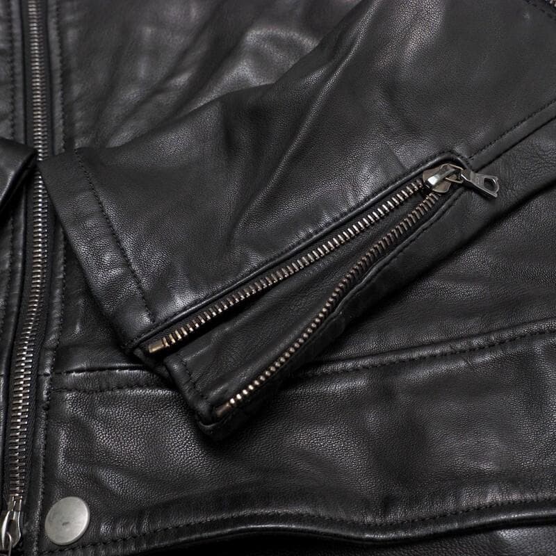 美品 MACPEE トゥモローランド レザージャケット スタンドカラー M 黒