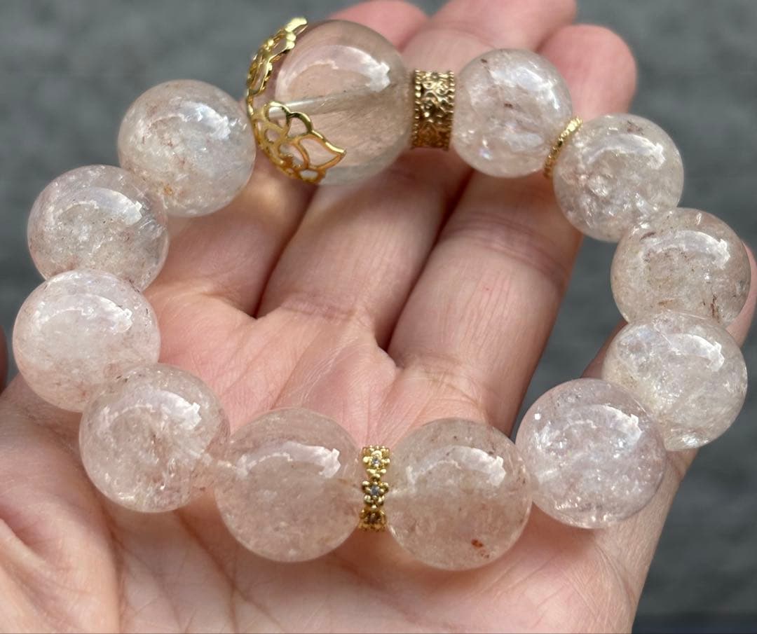 天然石ガーデン＆ピンククォーツのブレス