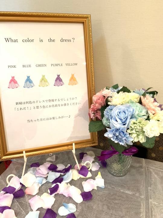 結婚式 ウェディング 高砂 各卓テーブル 装花 花びら 花瓶