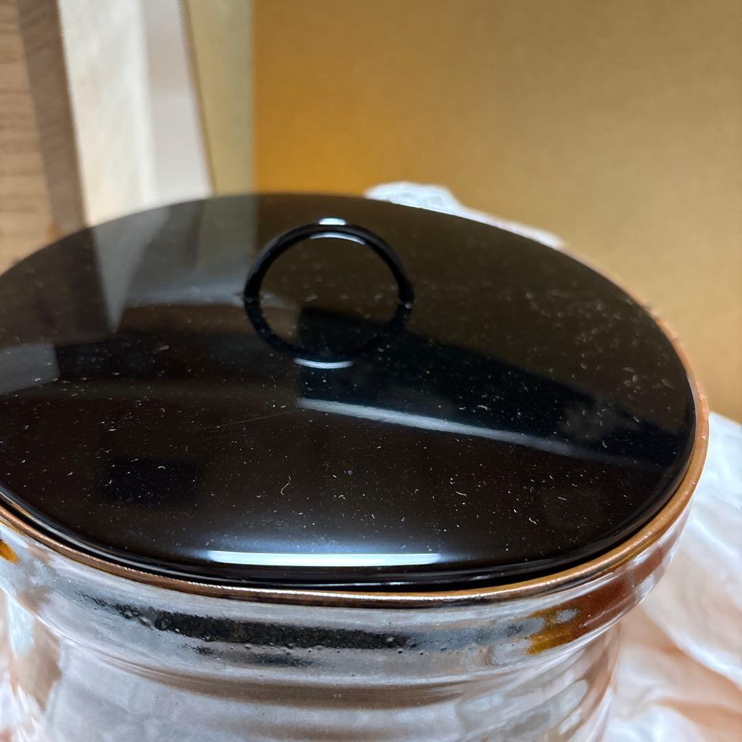 茶道具　耳付き水指　高取　亀井楽山作　木箱付き