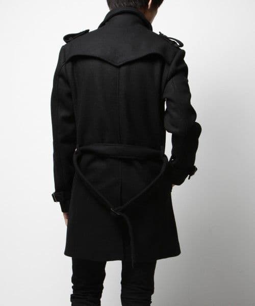 美品！Black by VANQUISH ウールトレンチコート BVJ035 M