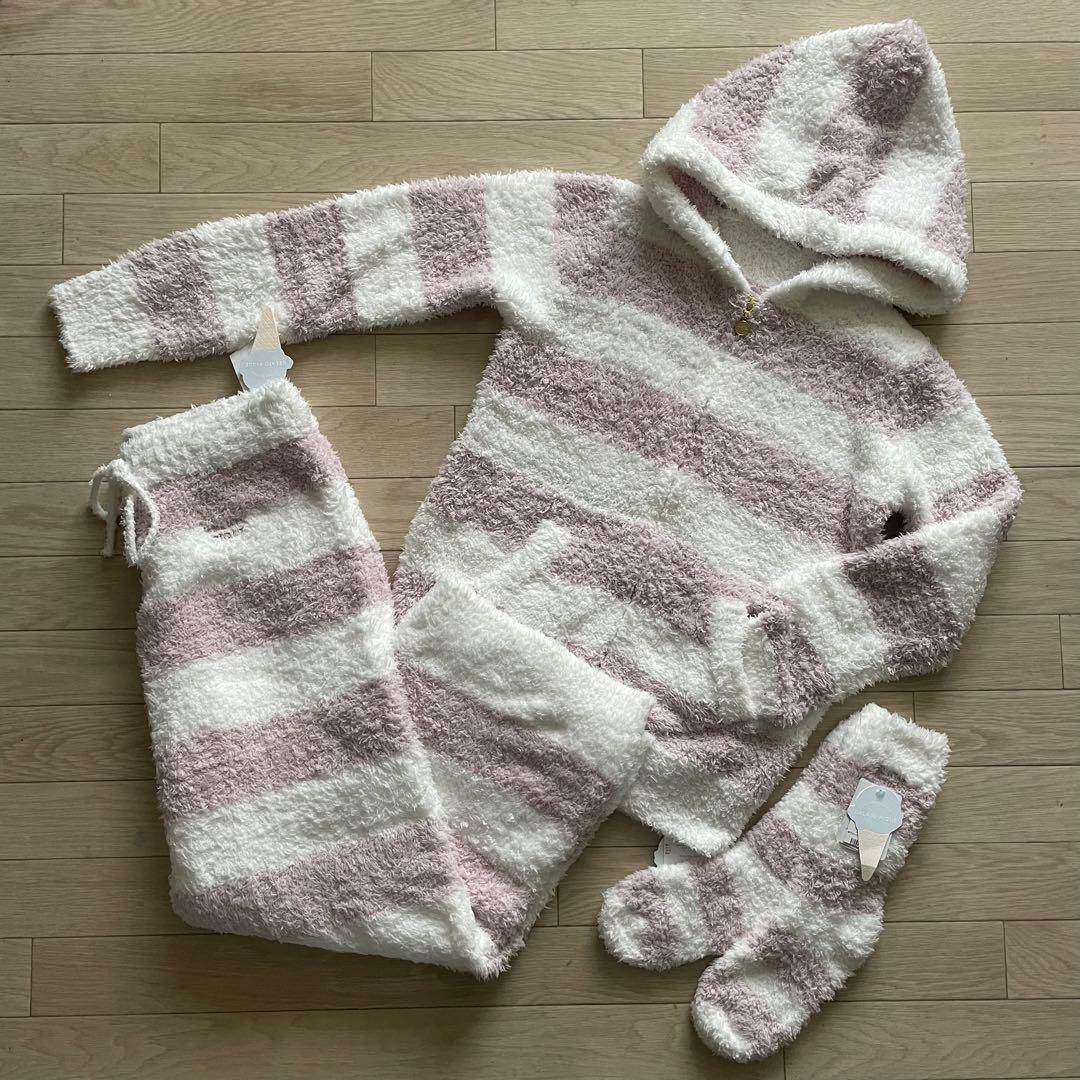 【新品未使用】Gelato pique パジャマ 3点セット もこもこボーダー