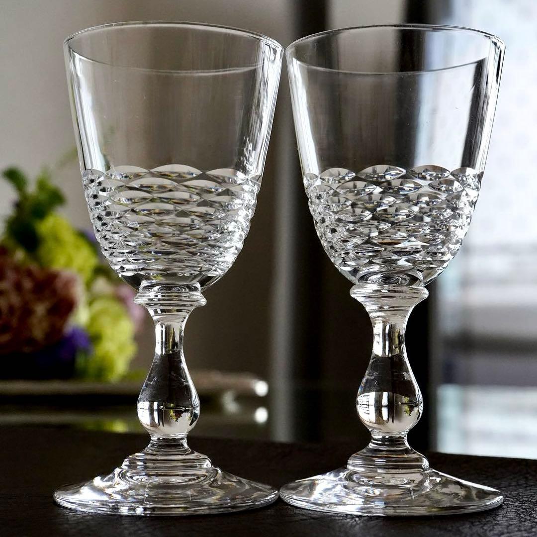 希少オールドバカラBACCARATゴンドール アペリティフ ワイングラス ペアB