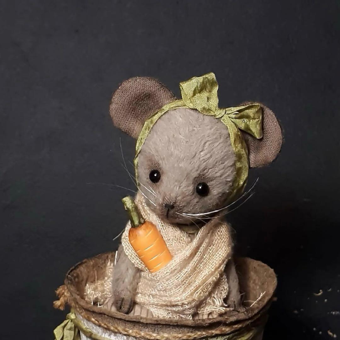 にんじんと仔鼠 アーティストベア 海外作家様 ハンドメイド ロシア テディベア