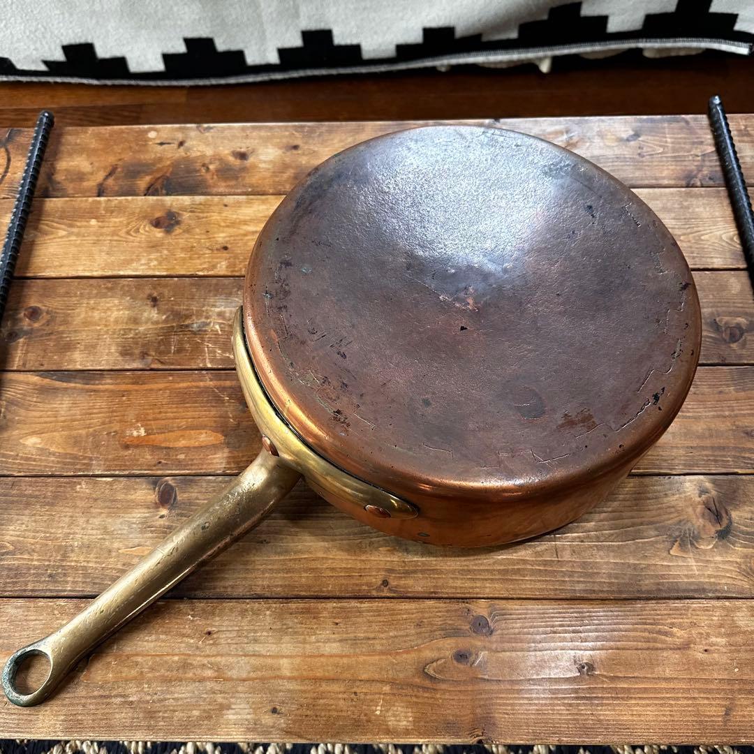 銅製　片手鍋　ビンテージ　フライパン　銅鍋　大型　希少